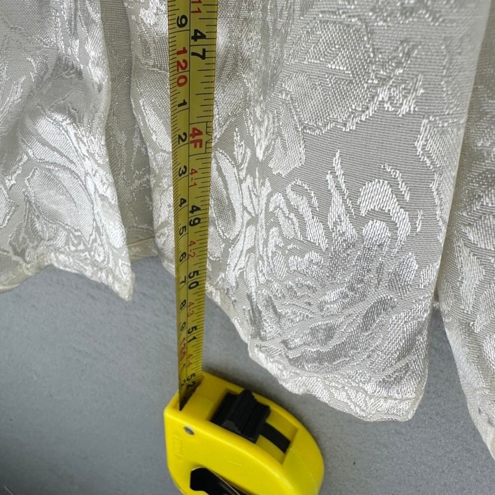 VTG Jody California 90s Ivory Floral Jacquard Lace Up Midi Dress USA 32x50" - Picture 8 of 9